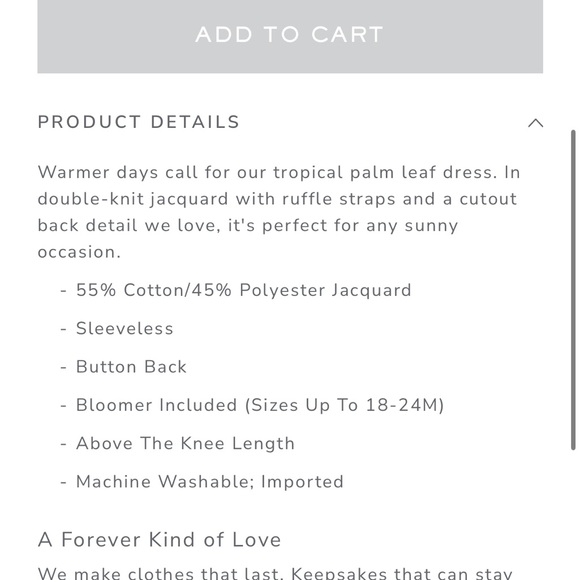 New with tags Janie and Jack floral jacquard palm green and white leaf dress - Picture 5 of 5